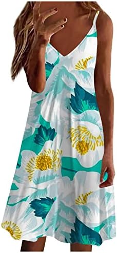 Uskršnja haljina za žene 2023. ljetni seksi špageti špageta bez rukava protiv sunčeve plaže cvjetna za odmor haljina odjeća