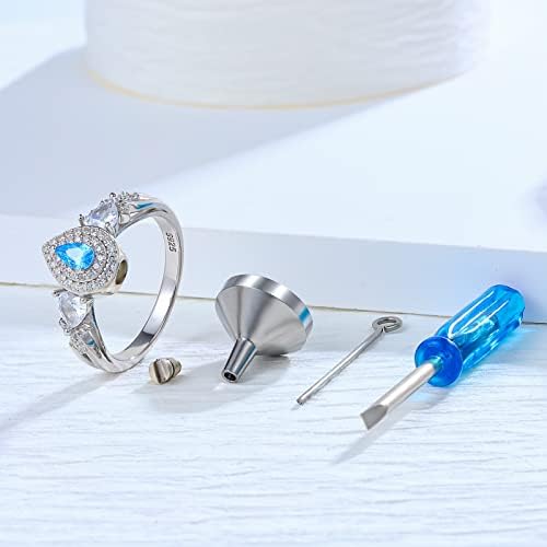 Prstenovi za urne za pepeo za žene - 925 srebra za kremaciju nakit za uspomenu držite najmilije pepeo, Memorijalni vjenčani prsten