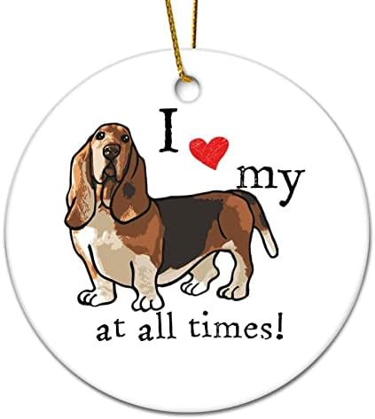 Spomen privjesak Božić ukrasi Volim svoje pse u svakom trenutku Basset Hound pet pas pasmine Božić uspomenu privjesak dekoracije Ornament