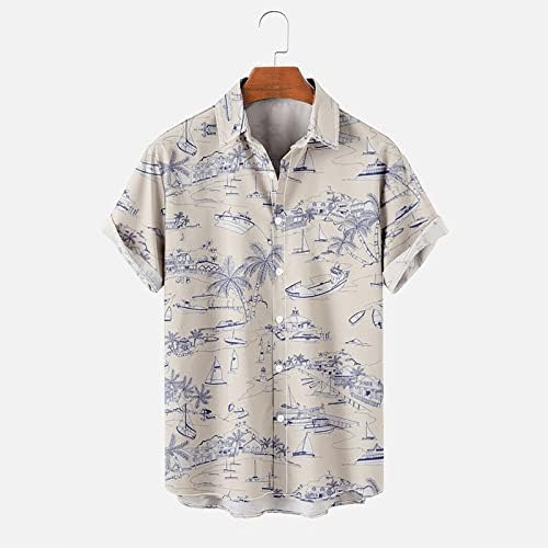 Muške majice na plaži sa džepom, muškarci Ljetni labavi fit vrhovi kratkih rukava Havajska košulja brzo suho dugme dole teže