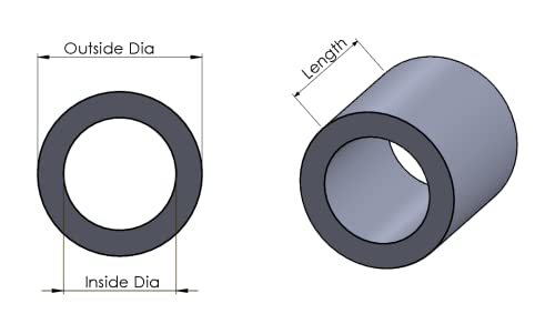 Aluminijski razmak 3/4 od x 1/4 Izaberite svoju duljinu, okrugli razmaknute sastojine za punjenje običnog zaustavljanja, prikladne