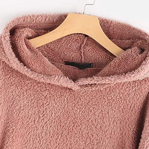 Ženski džemperi 2023 Fleece Embloidery Cat uho plus veličine Duksev džep gornji džemper bluza proljeće