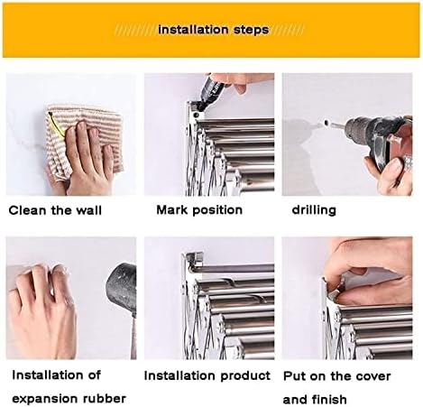 Xmcx zidni sklopivi stalak za sušenje odjeće osušite veš i objesite stalak za ručnike za odjeću harmonika proširivi stalak za sušenje