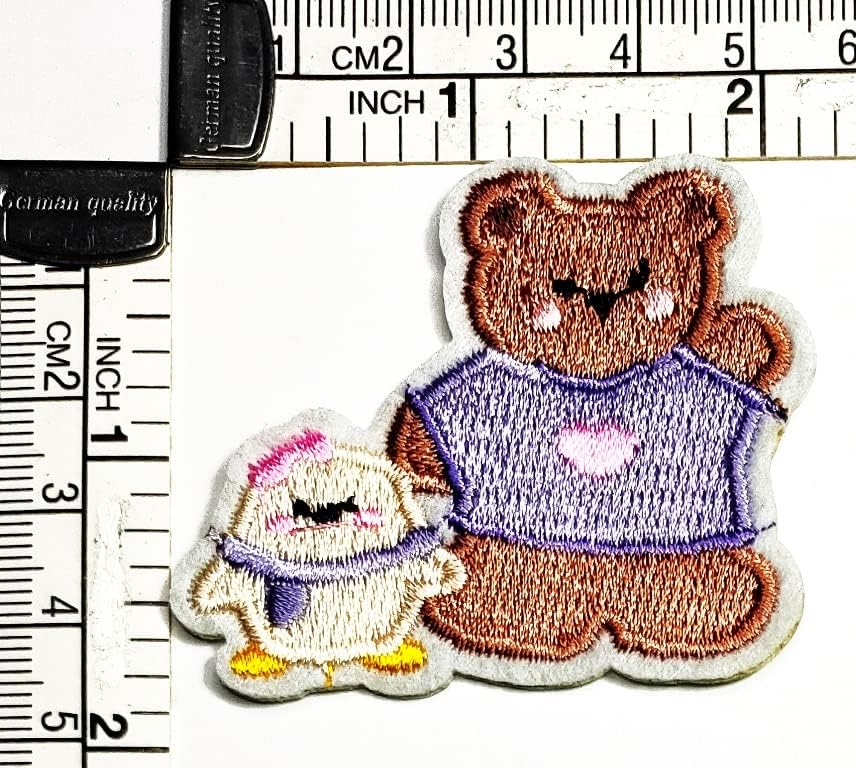 Kleenplus 2kom. Cartoon Lovely Bear Patch vezena značka gvožđe na šiju na amblemu za jakne farmerke pantalone ruksaci odeća naljepnica Umjetnost medvjed modni zakrpe dekorativna popravka