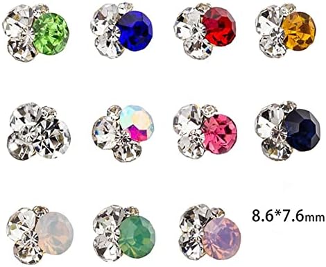 n / A 10kom 3d kristali za nokte vještački dijamant AB čari kvadratni okrugli Nail Gems Nail Art dekoracija dekoracija manikura pribor
