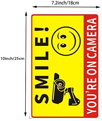 2 Pakovanje Nasmiješite Se Na Znakovima Kamere, Znakovima Kamere Za Imovinu，Znakovi Kamere Za Sigurnost Doma, Znakovi Video Nadzora