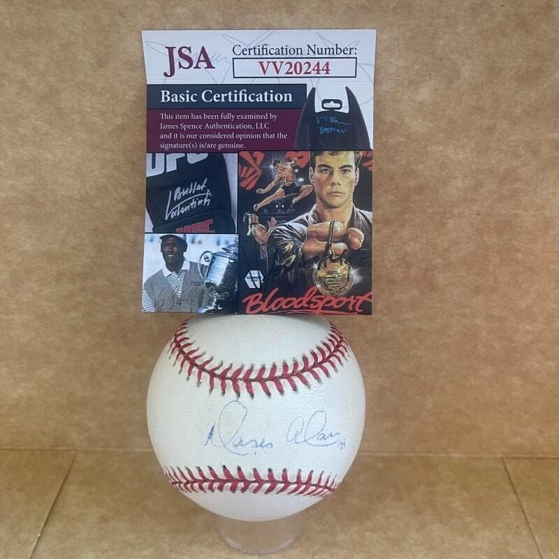 Moises Alou Marlins / Mladi / Astros potpisali su vintage n.l. Baseball JSA VV20244