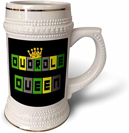 3Droza smiješna slatka Quordle kraljica sa Crown Daily Online Word igra. - 22oz Stein šolja