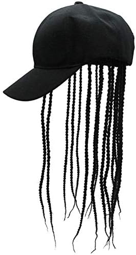 Lerben Muška perika podesivi Bejzbol šešir sa dugim crnim pletenicama