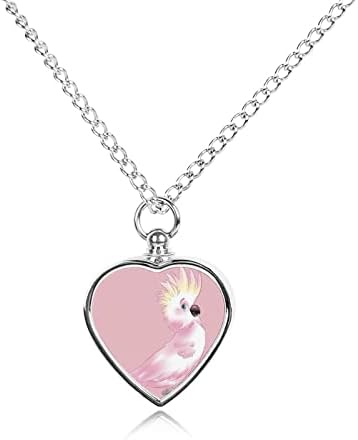 Pink Cockatoo papagaj spomen ogrlica za kućne ljubimce kremacija nakit za pepeo urna ogrlica privjesak za uspomene jedne veličine