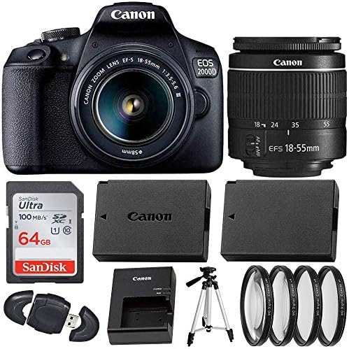 Canon EOS 2000D digitalna SLR kamera sa 18-55mm DC III kompletom sočiva profesionalni dodatak Crna