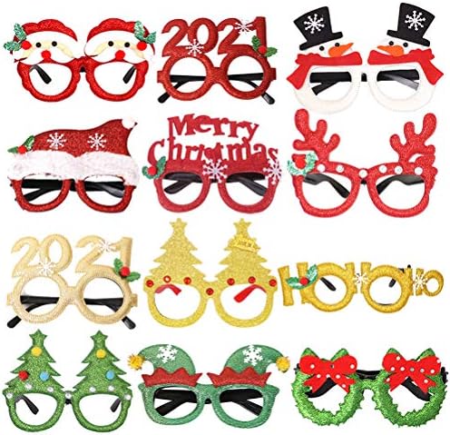 Abaodam 12pcs 1set Atraktivni okviri za naočare Božićne naočale koje se koriste za slavlje Božić