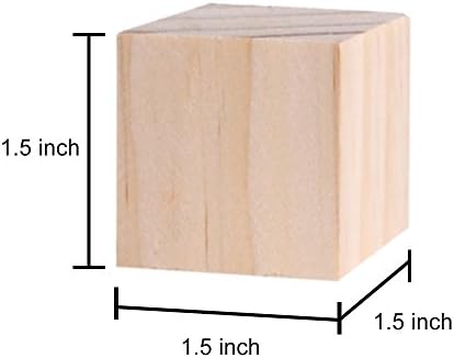 Supla 40kom 1,5 inča - prirodni kvadratni blokovi od punog drveta drvene kocke drveni Kockasti blokovi-za izradu slagalica – zanate i DIY projekte