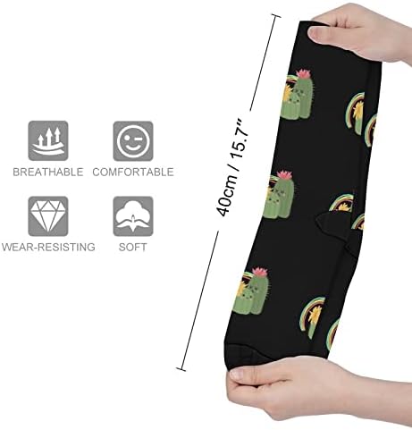 Slatka kaktus duga boja koja odgovara visokim čarapama moda sportske tople čarape za muškarce žene