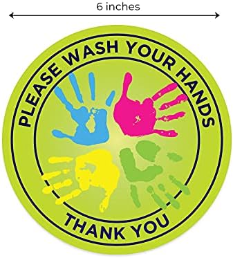 Molimo operite ruke Decals / 10 Bright ručno pranje Decals / 6 & # 34; svijest i zaštita naljepnice za dnevne potrepštine i škole