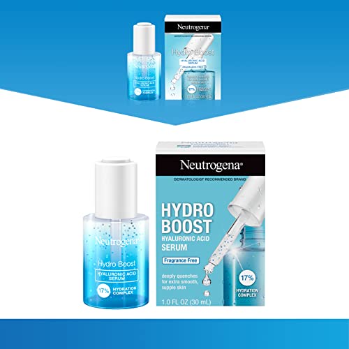 Neutrogena Hydro Boost serum za lice hijaluronske kiseline sa vitaminom B5, lagani hidratantni Serum za lice za suhu kožu, bez ulja, Nekomedogeni, bez mirisa, 1 oz