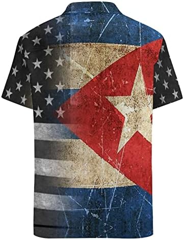 Vintage Black Ameriacn kubanska Zastava Muška havajska košulja kratki rukav džep Slim-Fit dugme dolje vrh Funny