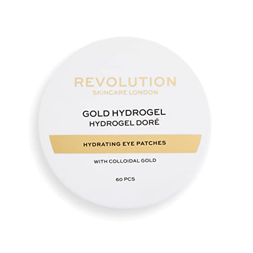 Revolution Skincare London, Zlatni hidrogel, hidratantni flasteri za oči, sa koloidnim zlatom, flasteri za oči, 60 kom