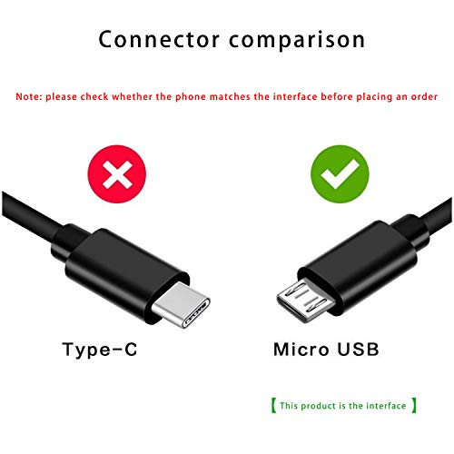 Zamjena Mirco USB punjača kabl za punjenje kompatibilan za MPOW 059/MDots/Jaws/M5/H19 IPO/H17/H7 Pro/H7/H12 hi-Fi slušalice za uši,