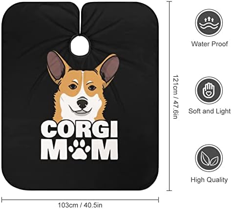 Corgi Dog Mom Kids Frizura Cape Frizerski poklopac s podesivim poklopcem za rezanje kose