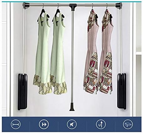 Kućanske viseće šine za garderobu, automatske vješalice podesive širine sa odskokom, hidraulične odbojne vješalice za uštedu prostora, nosive 30kg