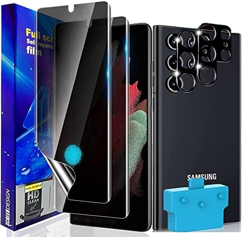 [2+2 pakovanja] Zaštita ekrana za privatnost za Samsung Galaxy S22 Ultra 5G 6,8 inča [ne PLUS] [ne staklo], 2 pakovanja Anti-špijunska