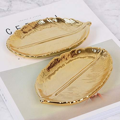 Seijy Gold listova keramika za skladišni ladici Zlatni list nakit ladice sušeno voćno posuđe Kućni ukras