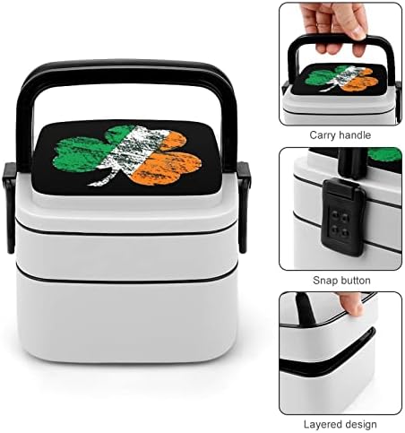 Irski Shamrock Dvostruki magacable Bento ručak kutija za ručak za školsko radno mjesto za piknik putovanja