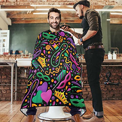 Vissunny Barber Cape Mardi Gras Bead Green Purple COLORAL CARNIVAL poliesterska rezanje kose salon za kosu ogrtač antistatička frizura za brijanje otporna na vodu krpa od bearde brijanje bib frizerski ogrtač