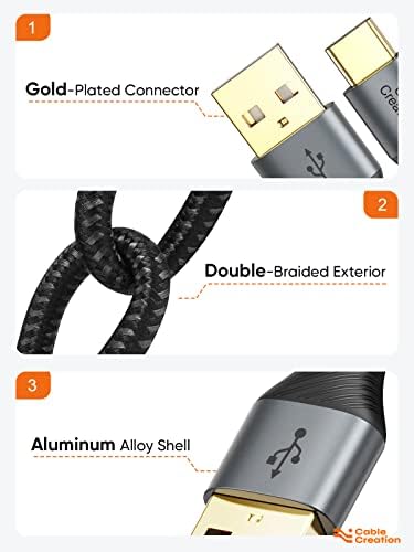 Paket - 2 predmeta: kratki USB C kabel + 50pcs kabel veze 7 inča