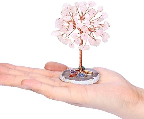 Top Plaza snop - 2 predmeta: Izlječenje kristala ružičastog kvarcnog bakrenog novca drveća feng shui sreća figurice i ružičasti kvarcketi