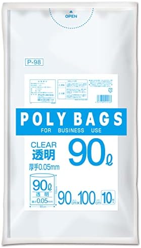 Ordi P-98 vrećice za smeće, poli-torbe, posao, 20,5 gal, širina 35,4 x visina 39,4 inča, debljina 0,02 inča, 10 komada, prozirna
