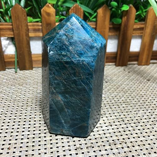 Saiyi Kristalni ukrasi 400g Natural Blue Apatit Obelisk Kvarc Kristalni mineralni uzorak Reiki Izlječenje