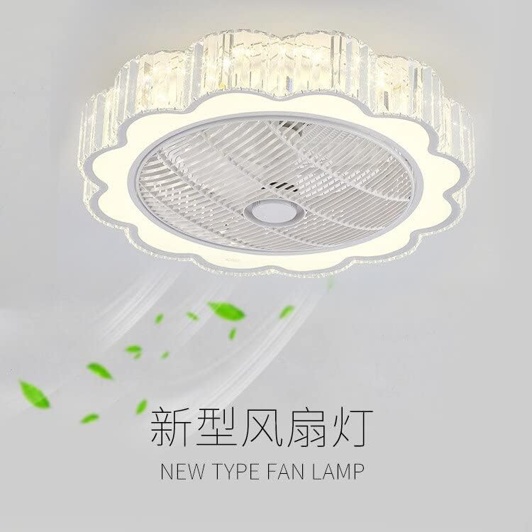 Chezmax Nordic Jednostavno kristalno LED lampica dnevna soba Stropna ventilatorica sa daljinskom za kućni stropni ventilator