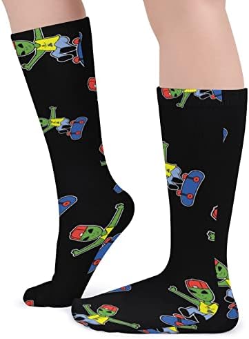 WEEDKEYCAT Alien voli skateboard debele čarape novost Funny Print grafički Casual toplo sredinom cijevi čarape za zimu