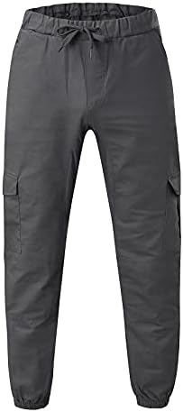 Crni teretni pantaloni muškarci muški casual labavi pamuk plus veličine džepne crkvene elastične pantalone hlače hlače-