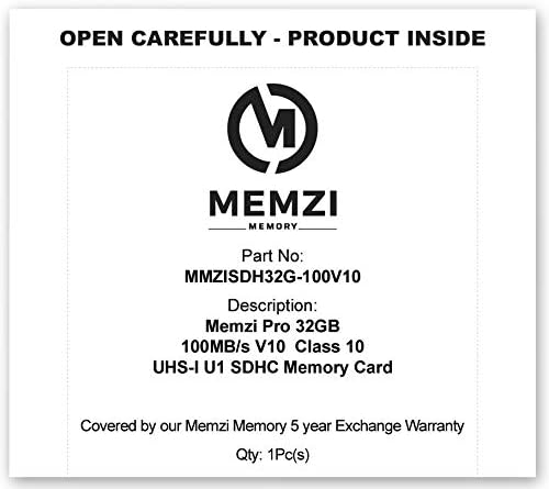 MEMZI PRO 32GB 100MB/s SDHC memorijska kartica za AbergBest 21MP, Lyyes 18MP, Vmotal 80X2 / GDC80X2, GordVE 18MP, Bonna 21MP, ISHARE