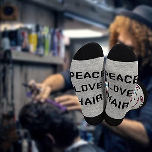 JXGZSO Funny Frizerski saloni mir ljubavi kosa brijač diplomski poklon frizura stilista poklon kozmetologija poklon