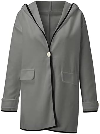 RMXEI jakne za žene povremene ženske guste vunene tkanište čvrstog klona s kapuljačom s kapuljačom Windbreaker Cardigan