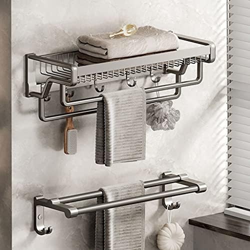 DVTEL siva kupaonica ručnik za ručnike bez rupa u kupaonici zidni polica za ograde za vučnice za vodu za vodu za peglice pogodan za