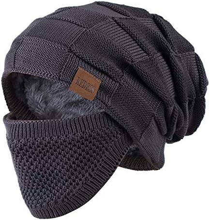 REDESS kapa za muškarce i žene zimski topli šeširi pletena Slouchy debela kapa sa poklopcem za lice