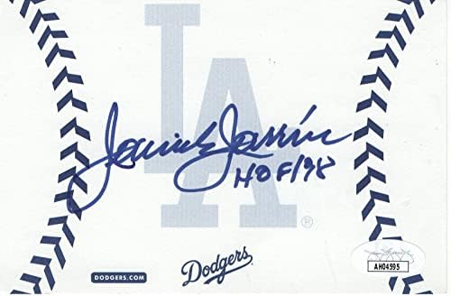 Jaime Jarrin potpisana Autogramska indeksna kartica Los Angeles Dodgers HOF 98 JSA AH04595-MLB rezni potpisi
