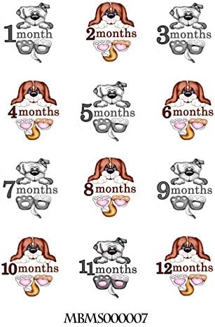 Puppy Monthly Baby Stickers. Naljepnice Za Mjesec Dana. Štenci Koji Drže Vaše Dojenčad Godine