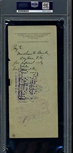 Fred Merkle PSA DNA Coa potpisao 1920 Chicago Cubs platni ček 2 autogram - MLB rezni potpisi