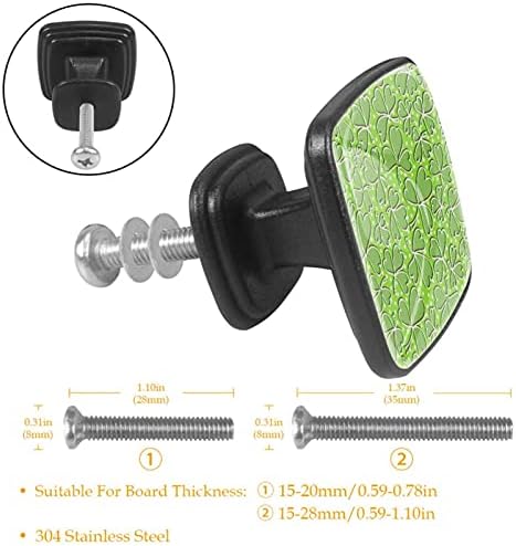 Dugmad za fioke za dječake Patrick's Day komoda dugmad Crystal Glass cabinet dugmad 4kom Print kvadratna dugmad rasadnik dekorativna dugmad višebojna 1, 18x0, 82x0, 78 in