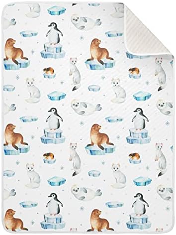 Swaddle pokrivač brtva morski lavovi pingvini pamučna pokrivačica za dojenčad, primanje pokrivača, lagana mekana prekrivačica za krevetić,