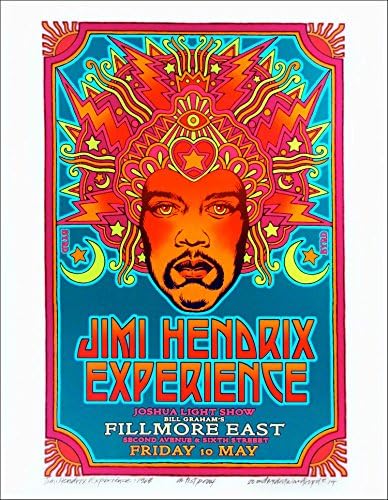 Jimi Hendrix 1968 Fillmore Poster Alt Design New Giclee potpisao David Byrd