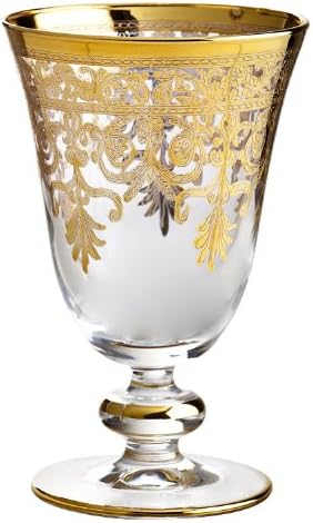 Rose's Glassware Fine italijanske čaše od 8 unca 14 Karat Gold Accent - Set od 6