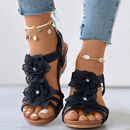 Envez klinovi sandale za žene prozračne papuče otvorene nožne prste klizne su ljetne cipele protiv klizanja širom fit sandale