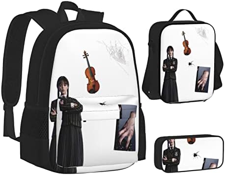 Prilagođeni ruksak za djevojčice dječake školske torbe za knjige Set sa torbicom za ručak olovka Crna